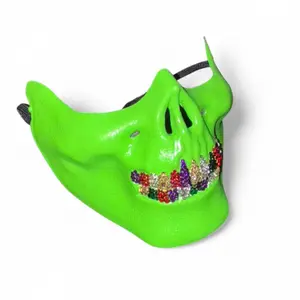 The Joker Half Skull Mask With Blinged Out Grillz