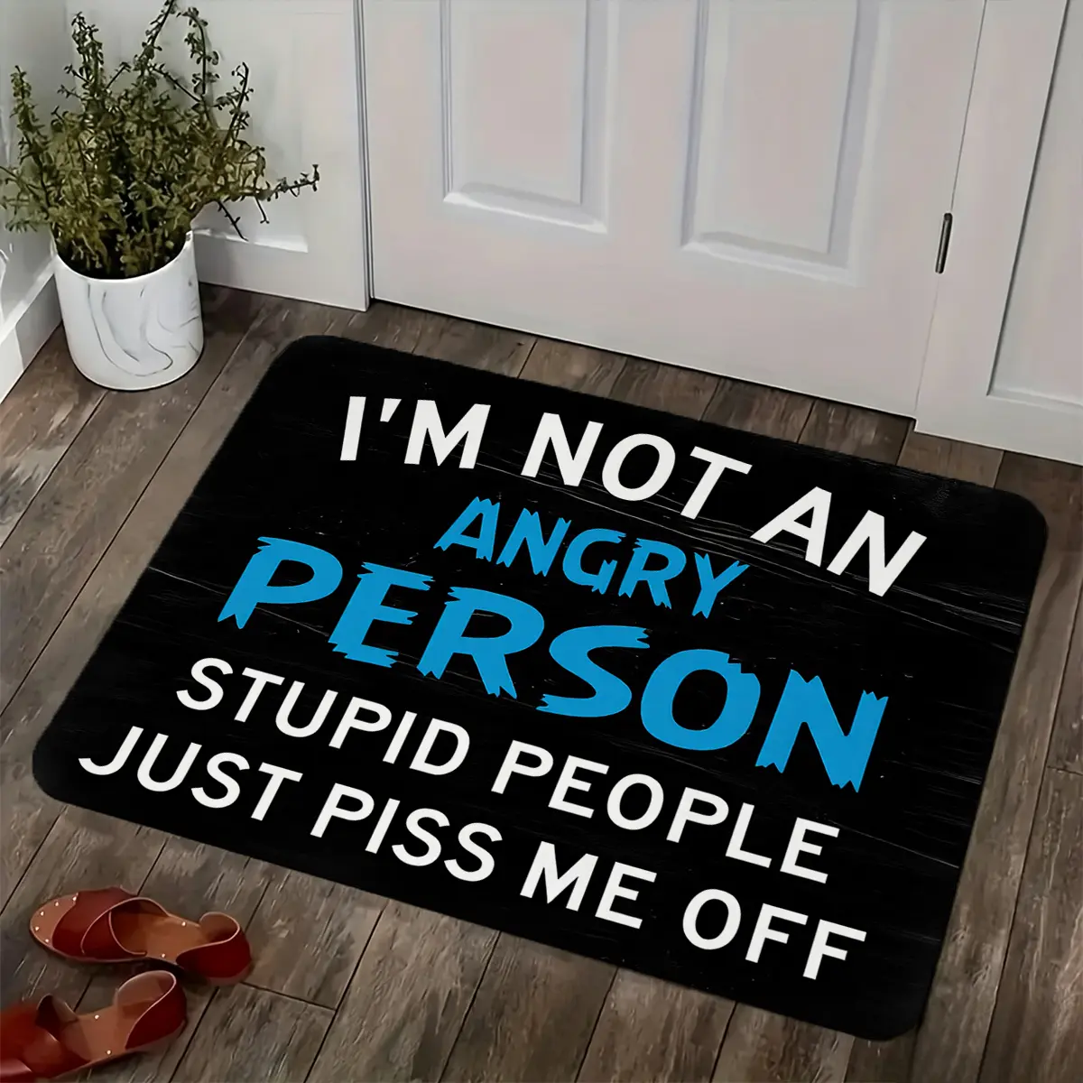 Funny Doormat, Sarcastic Welcome Mat for Front Door, Soft Flannel Floor Rug Non Slip Entryway Mat, Humorous Home Decor Carpet for Bedroom Bathroom Kitchen Living Room, 16×24in / 20×31in / 24×36in