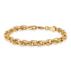 Intreccio Milano Chain Bracelet in 18K Yellow Gold Plated Bronze 7.25 In
