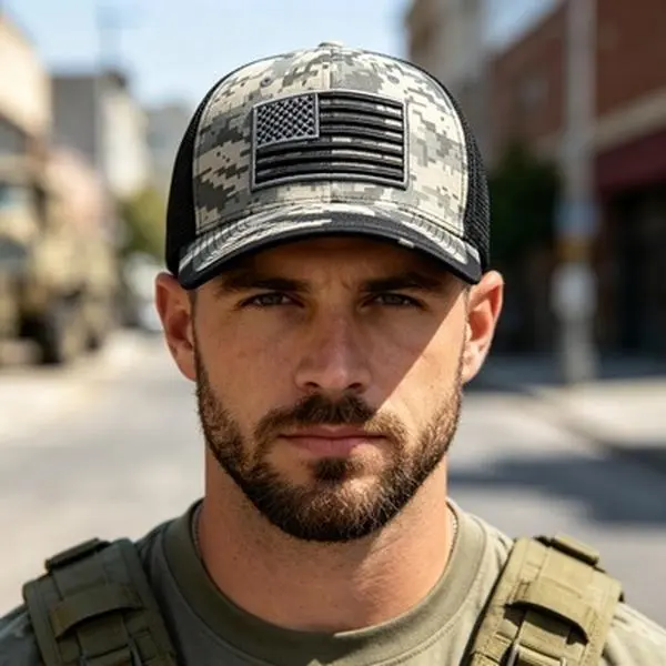 Classic American flag truck driver cap, breathable and sweat-proof. Essential for summer outdoor activities, sports, travel and outings. A must-have accessory for your outfit.