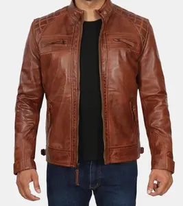 Emory Men's Brown Distressed Leather Jacket