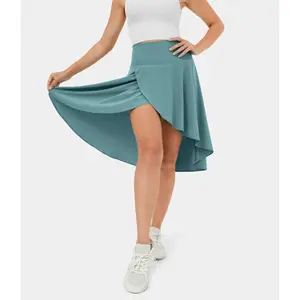 Halara Breathable Skort - High-Waisted, Asymmetric Ruffle, High-Low, Flowy, 2-in-1, Quick-Dry Dance Sports Skirt