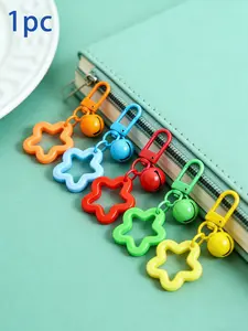 Colorful Hollow Five-Point Star Bell Keychain, 3D Design, Sound Effect, Perfect for Backpacks/luggage, Great for Photoshoots