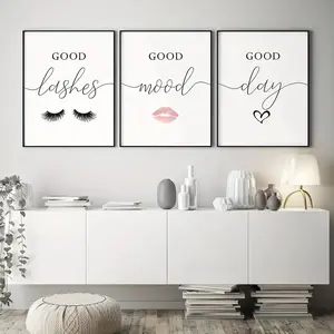 3pcs Eyelashes Makeup Vanity Lashes Wall Art Posters And Prints Living Room Girl's Bedroom Decorative Canvas Paintings Modern Home Decor No Framen