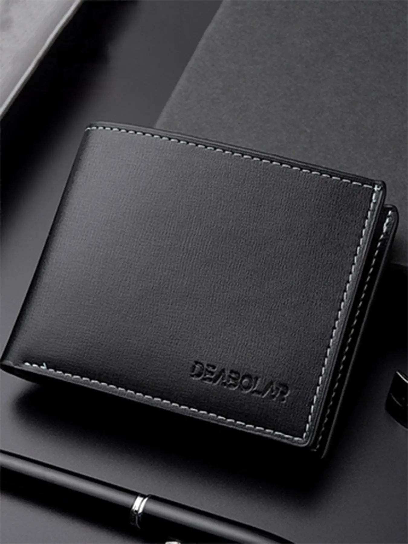 Men's Business Fashion Bifold Wallet, Simple Style Plain Color Wallet, Casual Trendy Wallet for Work & Daily Use