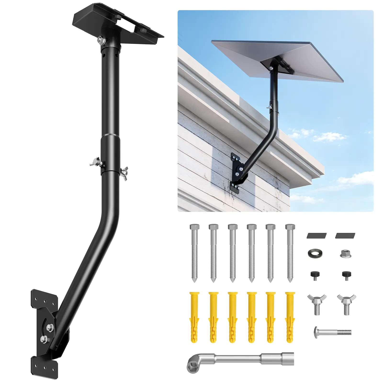 Adjustable Starlink Wall Mount for Standard 4/4X/V3 & Gen 3 | Rust-Resistant Mounting Kit