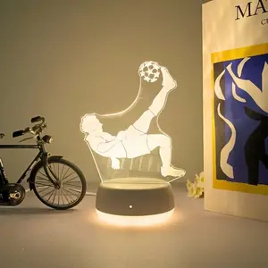 1pc Soccer Ball Bedside 3D Night Light, World Cup Theme Warm LED Lamp, Switch Control, Bedroom Decor, Gift for Football Fans