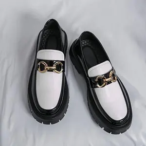 Men's Height-Increasing Bit Loafers - Gloss Black Driving Shoes |   Breathable Leather Slip-Ons for Business Casual & Office  Footwear men shoes