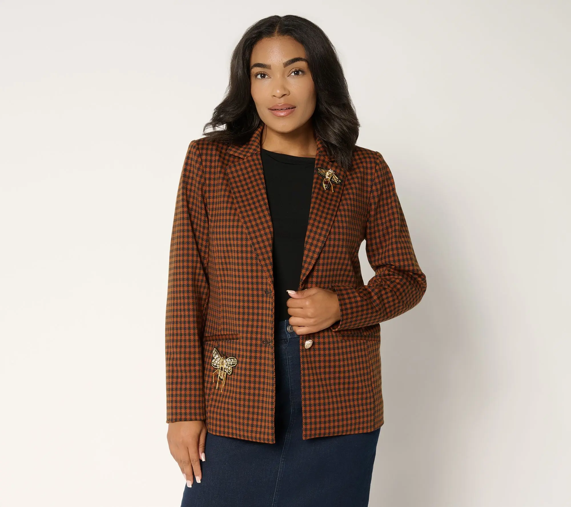Tailored by Susan Graver Printed Ponte Embellished Blazer Tailored by Susan Graver Printed Ponte Embellished Blazer