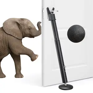 Upgraded Security Bar & Sliding Class DoorLock, Adjustable 2 in 1 Jammer with Caps & Rubber Tips, ldeal for Apartment,Home and Travel Protection latch