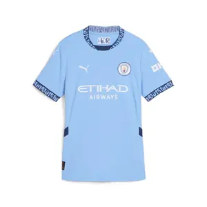 PUMA Womens Manchester City F.C. Crew Neck Short Sleeve Home Jersey Replica Casual - Blue PUMA Womens Manchester City F.C. Crew Neck Short Sleeve Home Jersey Replica Casual - Blue