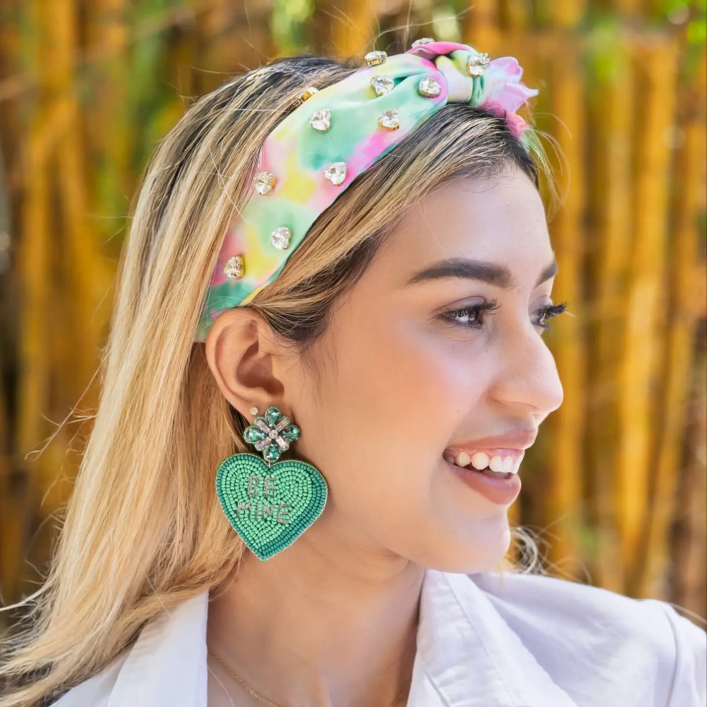 BE MINE Heart Candy Beaded Earrings