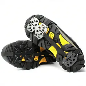 【Maximum Grip】24-Tooth Ice Cleats Crampons for Shoes & Boots, 1 Pair Heavy Duty Traction Spikes for Hiking, Hunting & Climbing, Professional Non-Slip Winter Gear