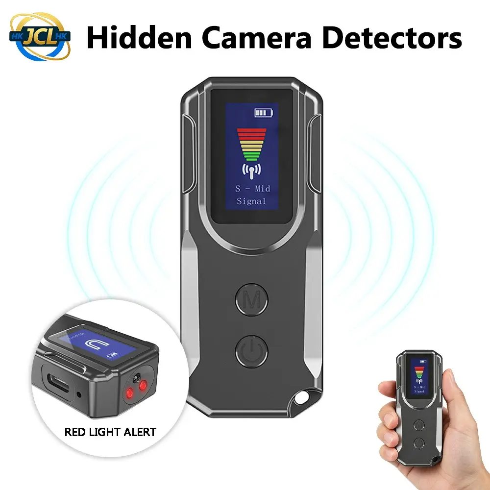 Next-Gen AI Detection Hidden Camera Detector with HD Display - Portable Design RF Signal Scanner, Wireless Bug Detector & Smart Anti-Spy Device with Smart Alerts for Travel, Hotel, Home, Office Security