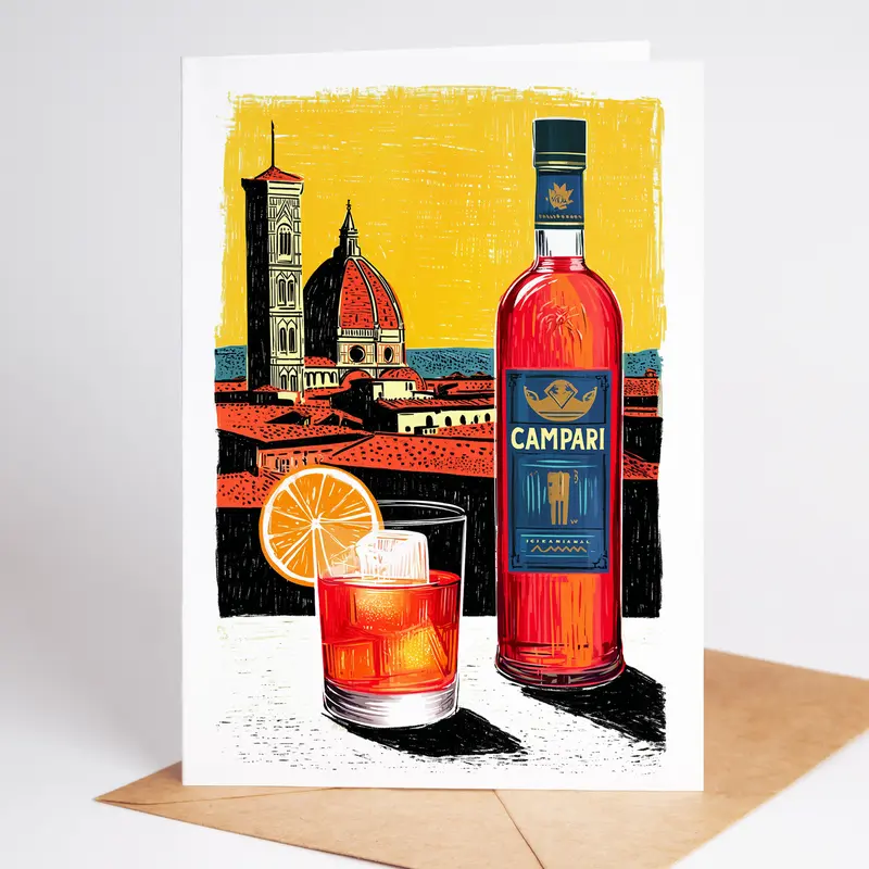 10 Unique Cocktail Greeting Cards | Travel-Inspired Bar Drink Cards | Negroni, Sangria, Margarita, Martini | Blank Inside Set of 10