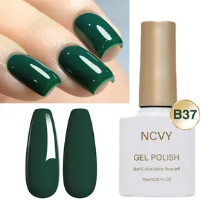 NCVY Deep Green Gel Nail Polish, 10ml/0.35oz Nail Polish. Long-lasting, removable UV/LED gel polish with rich, vibrant color. Easy for beginners to use, perfect for DIY nail art at home. An ideal gift for spring and summer. Salon-quality and HEMA-Free.