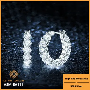 [ASM-EA111] Fashion luxury girl style iced out gemstone diamond earrings sterling silver s925 stylish luxury fashon moissanite earrings