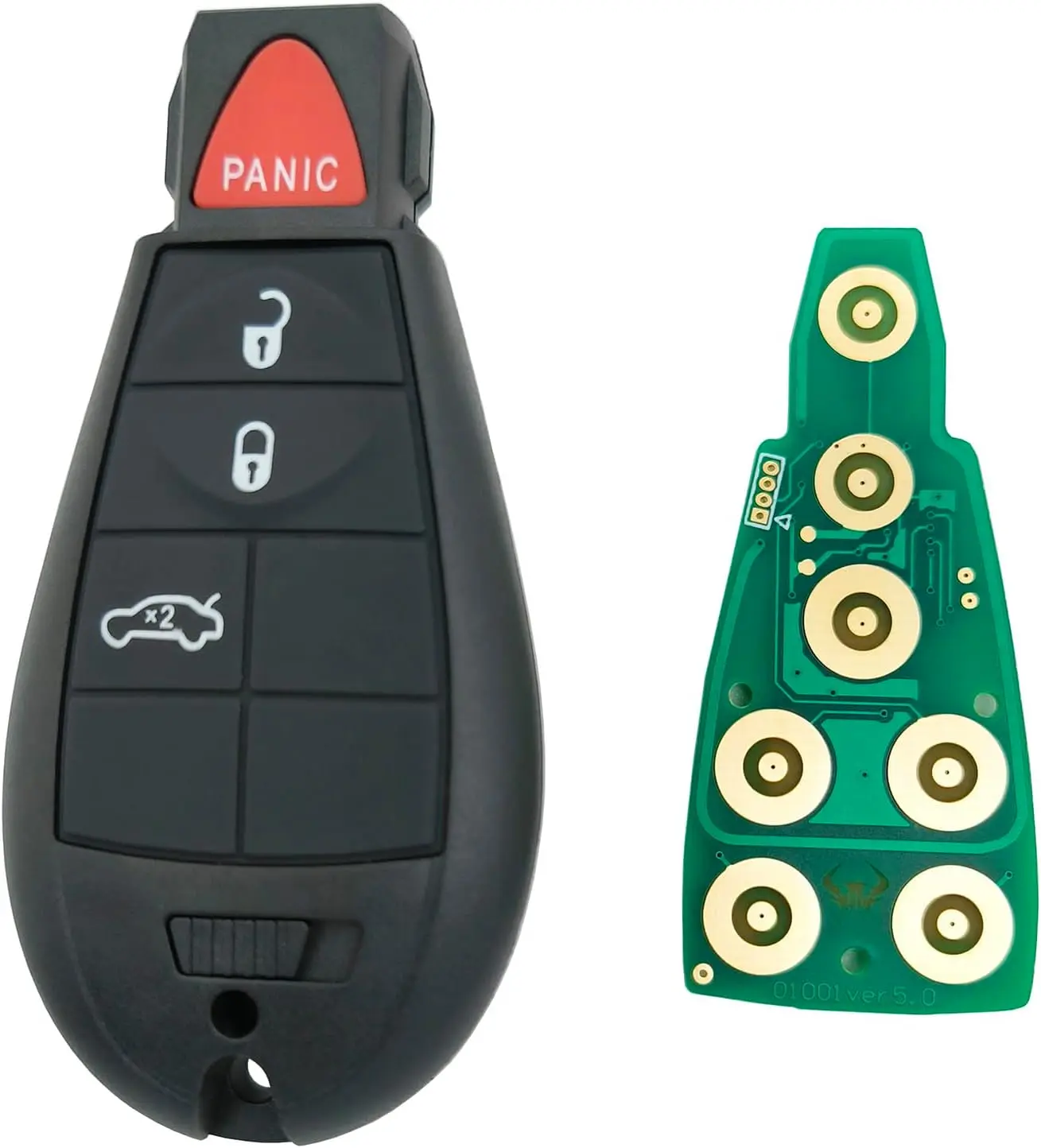 Replacement Key Fob fit for 2008-2013 Dodge Charger Challenger Ram 1500 Chrysler 300 Keyless Entry Remote Control Key Fob M3N5WY783X IYZ-C01C (4 Button)