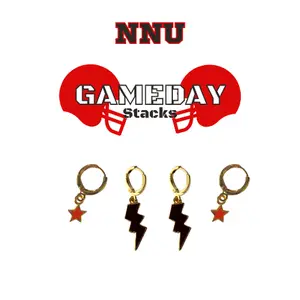 Northwest Nazarene University Nighthawks Classic Gameday Earring Stack in Red and Black by Stacked by Suzie hypoallergenic earrings
