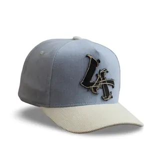 LA Two-Tone Corduroy Snapback Hat | Y2K Streetwear Cap | Mad Monkey Scty