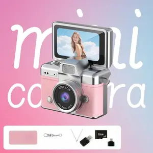 Mini Keychain Portable Electronic Camera, HD Video and Selfie Camera with 32GB Card, Reader and Adapter Included, Perfect for Concerts and Travel Diaries