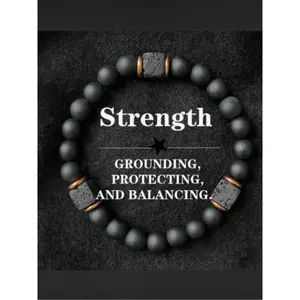 Men's Volcanic Stone Bracelet Square Agate Fashion Jewelry, Stylish Accessory for Modern Gentlemen, Unique Design for Everyday Wear