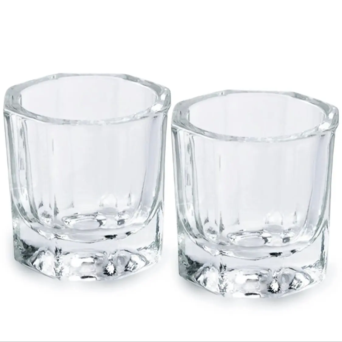2 Dappen Dish Cups for Nail Art Acrylic Liquid - Clear Glass Nail Monomer Liquid Bowl Dish, Acrylic Glass Jar for Nails care nail art