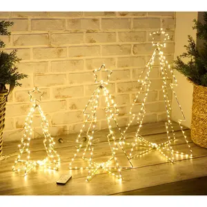 Kringle Express S/3 Foldable Indoor/Outdoor LED Christmas Trees Kringle Express S/3 Foldable Indoor/Outdoor LED Christmas Trees