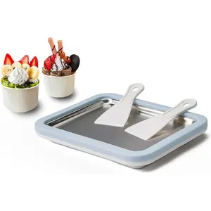 Ice Cream Roll Maker Rolled Ice Cream Machine, Sweet Spot Pan, Instant Cold Plate, Ideal for Making Rolled Ice Cream Soft Serve Slushies Frozen Yogurt Sorbet and Gelato (Sky Blue)