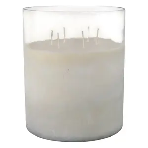 212 MAIN Large Decor Wax Candle - 12x10 in, 349 oz Jasmine Scent Frosted Glass Candle for Home Fragrance Decoration