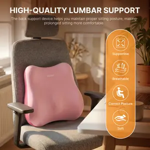 Ergonomic Memory Foam Lumbar Support Pillow for Office Chair & Car Seat – Lower Back Pain Relief Cushion for Long Sitting, Posture Corrector Waist Backrest, Summer Vibes