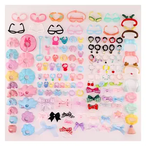 25 Pcs Miniature toy accessories for toy animal pets, glasses collar bow skirt hat scarf headband bag jacket chair house sofa Compatible with mini pet shop Shorthair Cat Collie Husky Puppy Cocker Spaniel fox figure toy(B06)