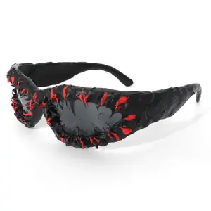 Handmade Designer Drip Gel Sunglasses Dark Mutant Venom Spot Halloween Costume Eyewear for Men & Women
