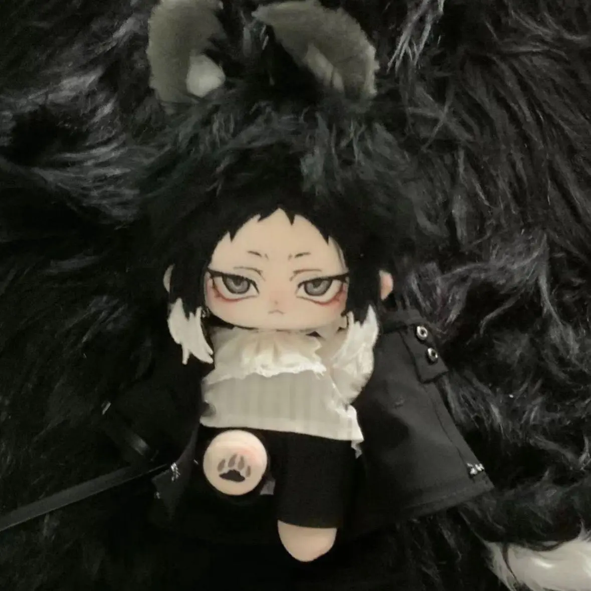 20cm Anime Bungo Stray Dogs Ryunosuke Akutagawa Handsome Attribute Cosplay Soft Plush Doll Body Dress Up Stuffed Plushie Toys