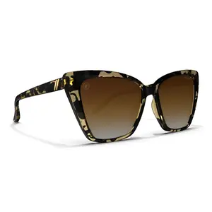 Blenders Eyewear Isla Mojave Tort Women's Cat-Eye Polarized Sunglasses with Amber Gradient Lenses & Microfiber Pouch