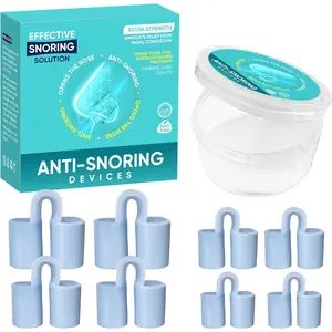Snoring Stopper, Anti-Snore Nose Plugs, 8 Pieces with 4 Sizes, Comfortable & Reusable Snoring Relief Devices