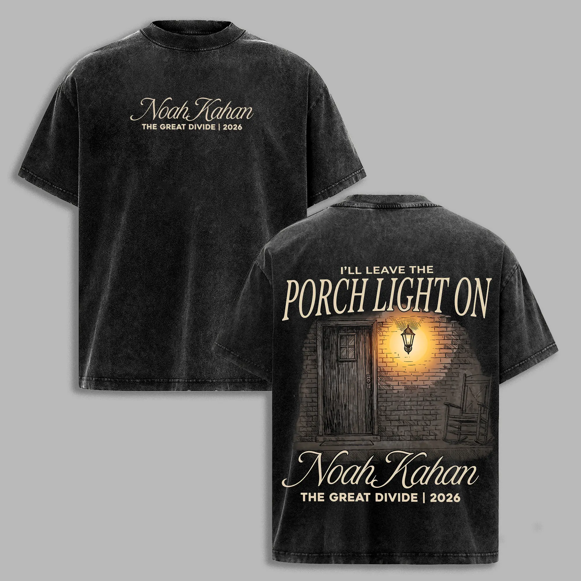I'll Leave The Porch Light On Graphic T-Shirt - 2026 The Great Divide Tour, Indie Folk, Folkpop, Streetwear, Ribbed Seamless Shortsleeve Fabric, Concert Outfit