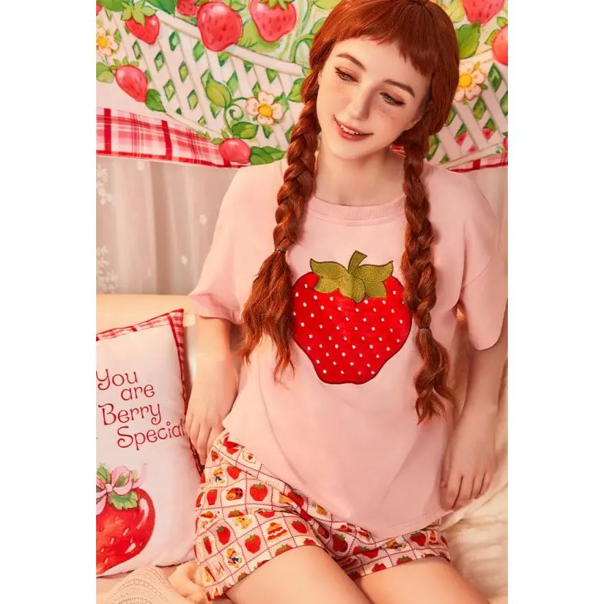 Strawberry Shortcake x Micotaku Strawberry Cupcake Loungewear Short And Top Set