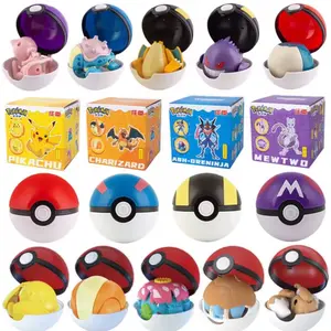 Authentic Pokemon and Pokeballs Set - Gengar Charizard Mew Mewtwo Snorlax Lucario Greninja Blastoise Psyduck in Pokeball