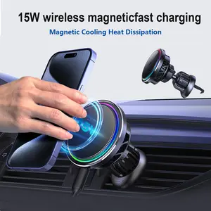 Magnetic car wireless charger,Features cooling refrigeration heat dissipation,Qi2 15W fast charging, for iPhone 16 Pro Max/15/14/13/12, phone shell charging,compatible with MagSafe phone case