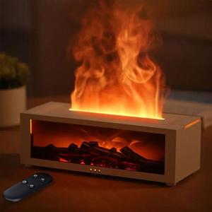 simulation fireplace humidifier diffuser, usb powered aromatherapy diffuser with essential oils, electric colorful flame humidifier with timer & auto off for home room office, home decor, room decor