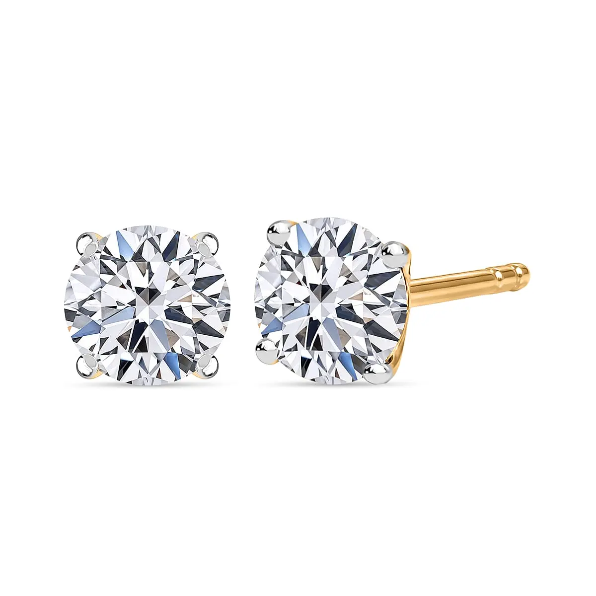 Luxuriant Lab Grown Diamond G-H SI 1.00 ctw Stud Earrings in 10K Yellow Gold