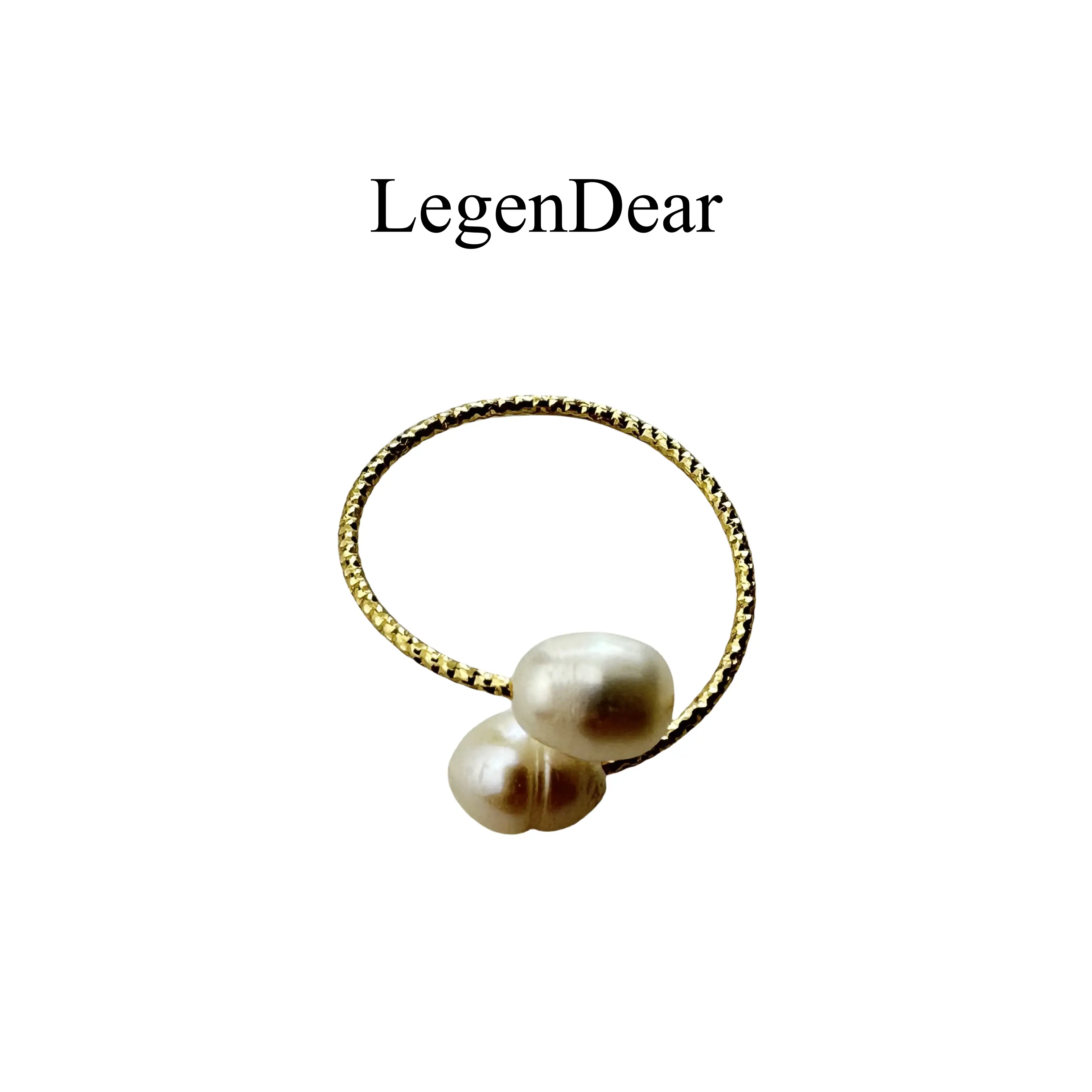 White natural freshwater pearl ring Legendear