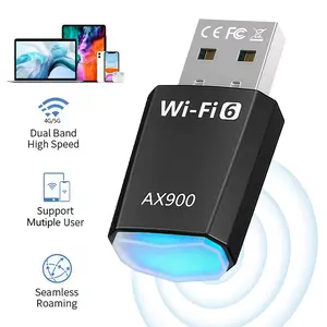 1300Mbps USB 3.0 Wireless Network Card, Dual Band USB 3.0 WiFi Wireless Network Dongle  Dual Band AX1300 WiFi 6 Card for PC,600Mbps Speeds, WPA3 Protection,