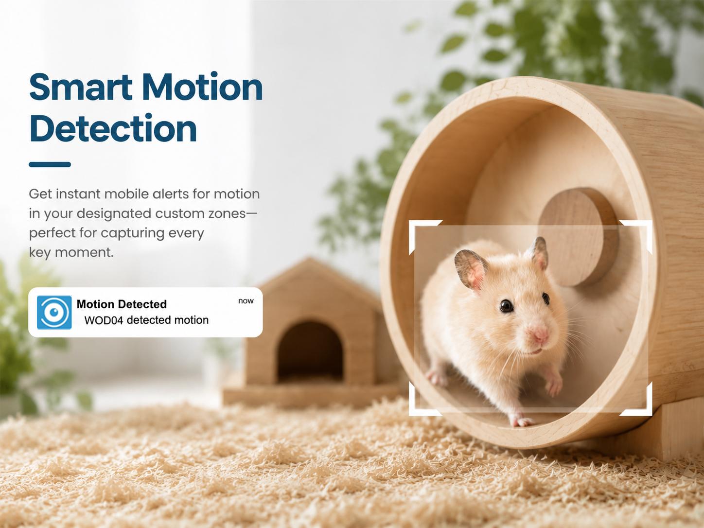 Wireless Window security Cameras for Home 4MP 2.5K, Indoor WiFi Cameras 2.4GHz/5GHz, Motion & Person Detection with Auto-Focus , Easy Installation, 24/7 Recording Works, Magnetic Install &Close-Focus Lens for Fish,Lizard, Hamster, Chameleon, Gecko, Snakes