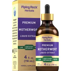 Piping Rock Motherwort Tincture | 4 Fl Oz | Herb Liquid Extract Drops | Alcohol Free | Vegetarian | Non GMO, Gluten Free Supplement
