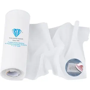 Fusible Iron- Embroidery Backing Protect Flexible Knit Mesh White Color Interfacing - 7" x 10 Yard Roll,  Scratchy Itchy from Embroidery