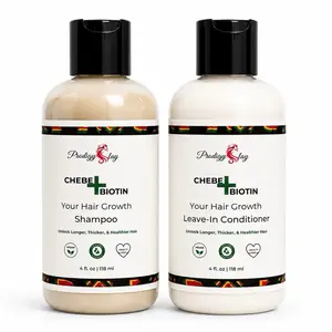 Chebe Plus Biotin Hair Care Duo - Nourishing Shampoo & Leave-In Conditioner for Healthy Growth & Frizz Control - Natural Ingredients, No Harsh Chemicals