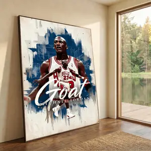 Michael Jordan GOAT Poster, Chicago Bulls Basketball Legend, Iconic Athlete Portrait, Home Decoration