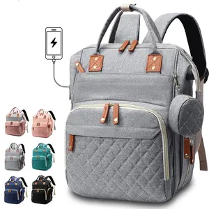 Diaper Bag Backpack - Baby Essentials Travel Tote - Multi Function Water Resistant Diaper Bag, Travel Essentials Baby Bag with Changing Pad, Stroller Straps & Pacifier Case - Dark